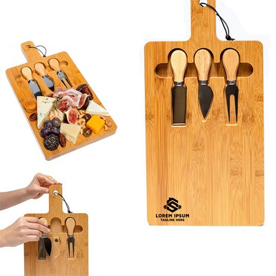 Bamboo Cheese Board Set