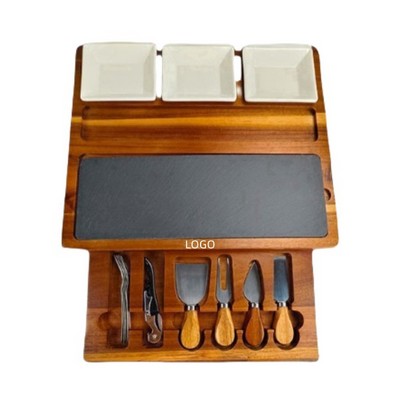 Wooden Charcuterie Board Cheese Board Set