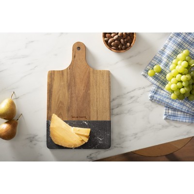 Black Marble and Wood Cutting Board