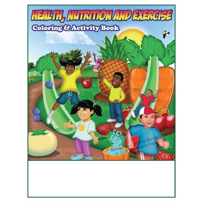 Health Nutrition and Exercise Imprintable Coloring and Activity Book