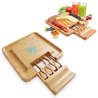 Bamboo Cheese Board w/Cutlery Drawer