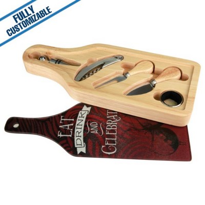 13.5X5.5" Wine & Cheese 6-Piece Set