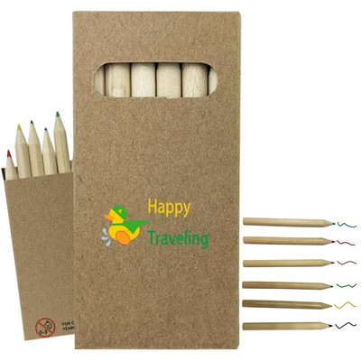 6 Color Wooden Pencil Set in Crsft Paper Box