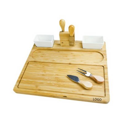 Bamboo Cheese Board Charcuterie Platter With Tools