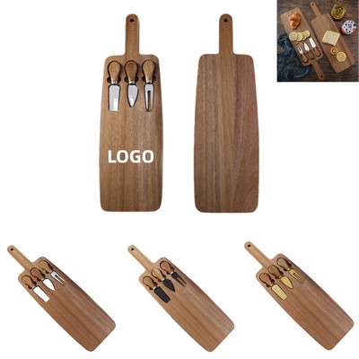Acacia Wood Cheese Board & Knife Set