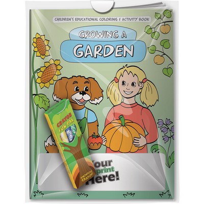 Combo Pack - "Growing a Garden" Coloring Book & 4-Pack of Crayon in a Poly Bag